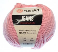 Jeans 36  světle  růžová YarnArt