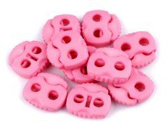 Brzdičky s dvěma dírkami 20x20 mm růžová světlá