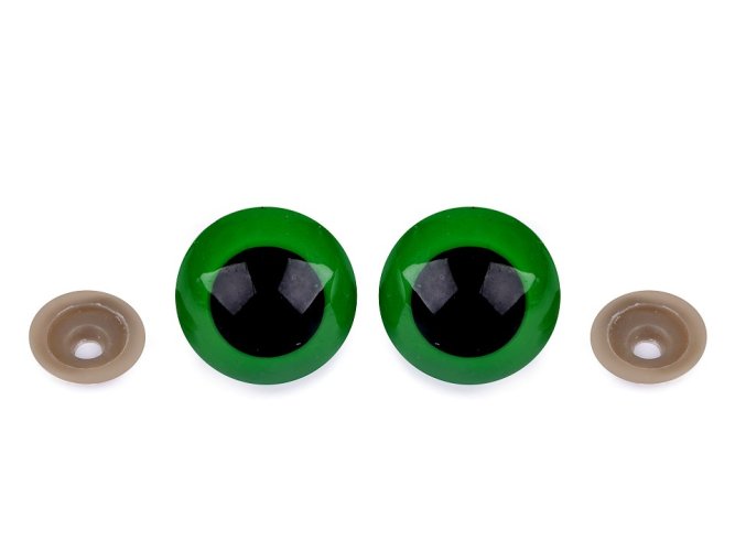 Bezpečnostní oči velké Ø30 mm barva zelená 2 jakost cena za 2 ks