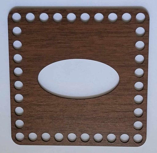 Víko na kapesníky  13,5 X13,5  cm Ořech TMAVÝ