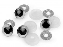 Bezpečnostní oči glitrové Ø20 mm 2 jakost stříbrná cena za pár 2 ks