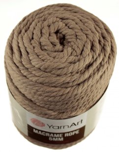 Macrame Rope 768 světlé hnědá 5 mm