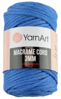 Macrame Cord 3 mm 786 modrá YarnArt