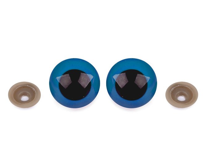 Bezpečnostní oči velké Ø30 mm barva modrá  2 jakost cena za 2 ks