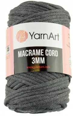Macrame Cord 3 mm 758 šedá YarnArt