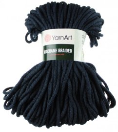 Šňůry Macrame Braided příze  784 tmavě modrá