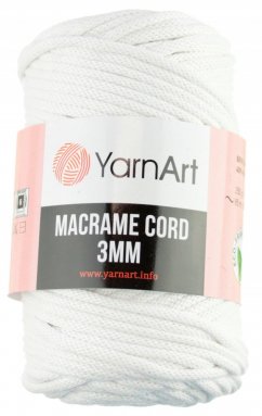 Macrame Cord 3 mm 751 bílá YarnArt