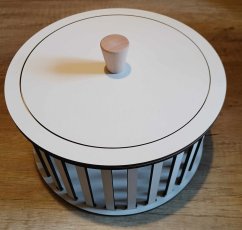 Konstrukce pro vyplétané košíky s víkem 20x10cm kruh typ T2 Bílá
