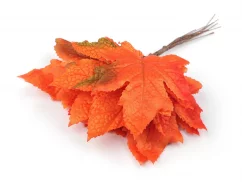 Umělý javorový list na drátku oranžová