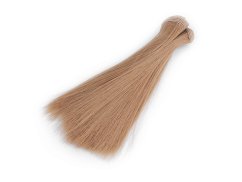Paruka / vlasy pro panenky  15 cm  hnědá sv