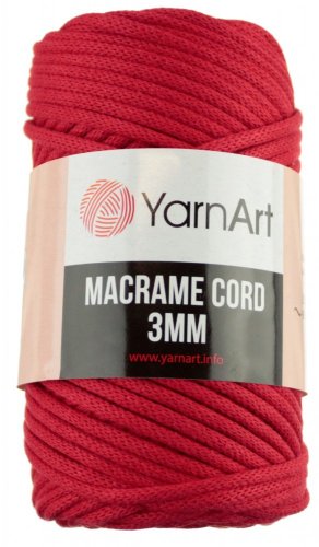 Macrame Cord 3 mm 773 červená YarnArt