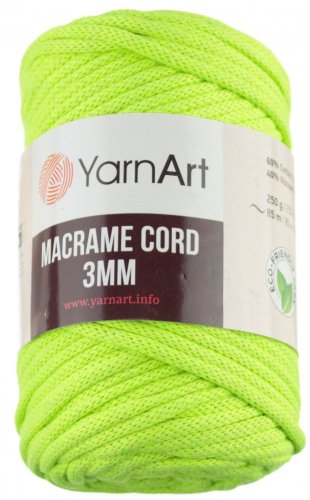 Macrame Cord 3 mm 801 jasně žlutá YarnArt