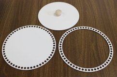 Set prstenec + dno + víko + knopka - dekor Bílá 25 cm typ 2