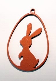 Dřevěná velikonoční ozdoba 8x5cm k zavěšení ORANŽOVÁ