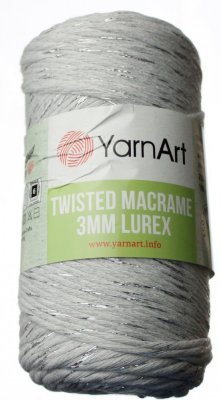 Twisted Macrame Lurex 3mm příze  č . 756 šedá