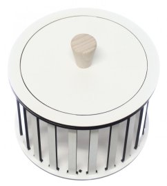 Konstrukce pro vyplétané košíky s víkem 15x10cm kruh typ T2 BÍLÁ