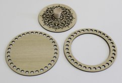 Set prstenec + dno + víko + knopka-  dekor JAVOR 15 cm typ 1