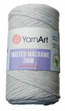 Twisted Macrame 3mm příze - Materiál složení - 80 % Bavlna - 20 % Polyester