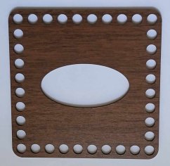 Víko na kapesníky obdélník 13,5 X13,5  cm Ořech TMAVÝ