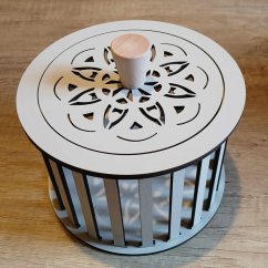 Konstrukce pro vyplétané košíky s víkem 15x10cm kruh typ T3 ŠEDÁ