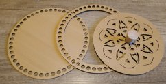 Set prstenec + dno + víko + knopka-  dekor BUK 20 cm typ 3