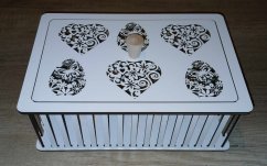 Konstrukce pro vyplétané košíky s víkem 30x20x10cm typ 4 BÍLÁ