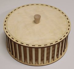 Konstrukce pro vyplétané košíky s víkem 25x10cm kruh typ R3