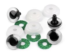 Bezpečnostní oči glitrové Ø20 mm 2 jakost  zelená