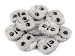 Brzdičky s dvěma dírkami 20x20 mm  šedá sv