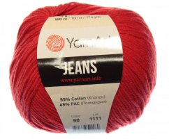 Jeans 90 červená YarnArt