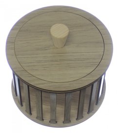 Konstrukce pro vyplétané košíky s víkem 15x10cm kruh typ T2 DUB SONOMA
